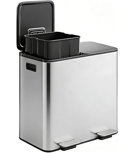 Amazon.com: Heim Concept 60L Dual Compartment Trash Can - Matt